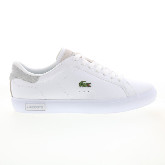 Lacoste Powercourt 124 2 SMA Mens White Leather Lifestyle Sneakers Shoes