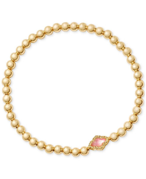 Mother of Pearl & Crystal Beaded Stretch Bracelet