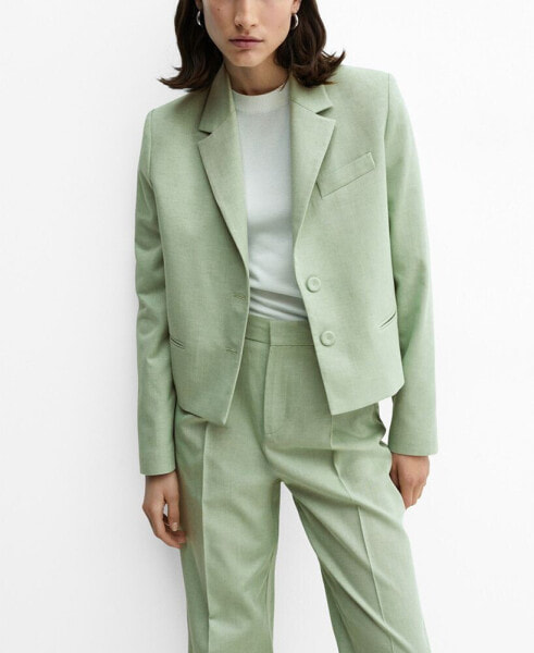 Women's Buttons Detail Cropped Blazer