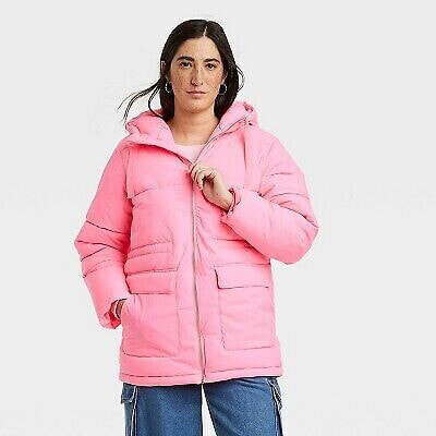 Women's Puffer Jacket - Universal Thread Pink XL