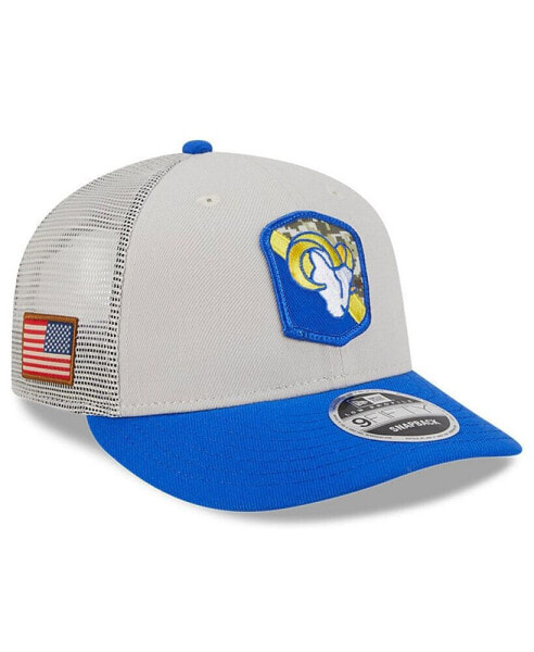 Men's Stone, Royal Los Angeles Rams 2023 Salute To Service Low Profile 9FIFTY Snapback Hat