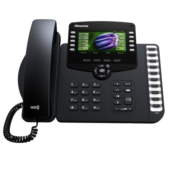 Akuvox SP-R67G - IP Phone - Black - Wired handset - 16 MB - In-band - SIP info - 6 lines