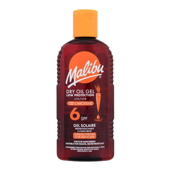 Malibu Dry Oil Gel With Carotene SPF6 200 ml sonnenschutz wasserfest unisex