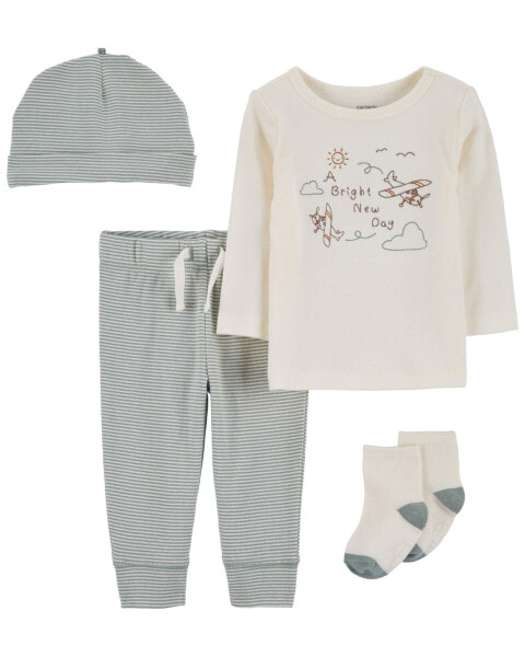 Baby 4-Piece Airplane Outfit Set 3M