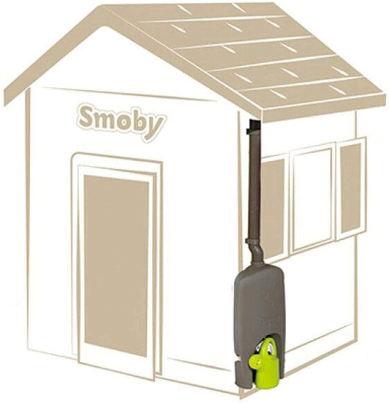 Smoby Rain Barrel with Watering Can - Accessories for Smoby Playhouses - Rainwater Collection with Rain Gutter and Tap Fits Most Smoby Playhouses