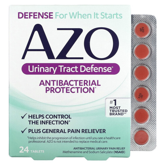 Противомикробная защита для мочевыводящих путей AZO 24 таблетки