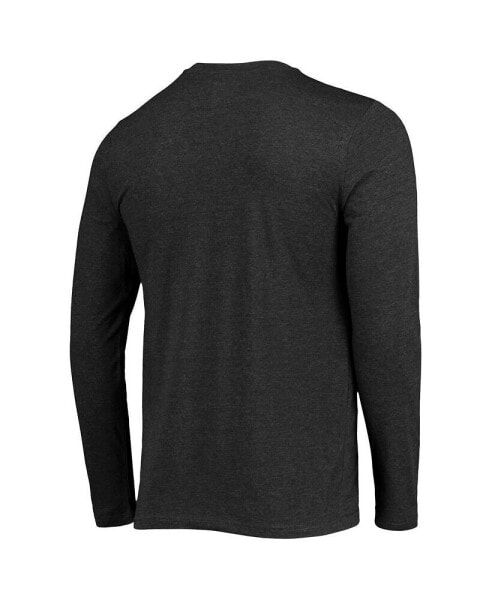 Men's Black, Heathered Charcoal Distressed UCF Knights Meter Long Sleeve T-shirt and Pants Sleep Set