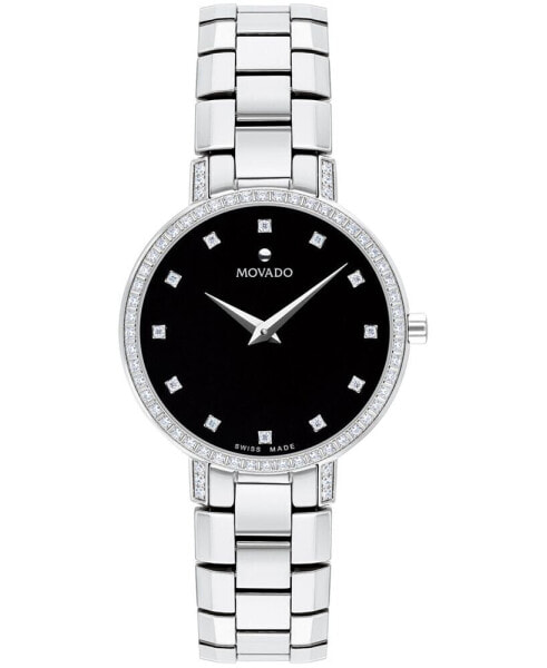Часы Movado Faceto Diamond Stainless Steel Watch