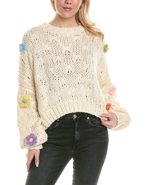 Beulah Flower Linen-Blend Sweater Women's All