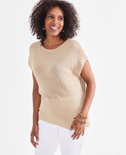 Style & Co Women's Textured Dolman-Sleeve Sweater, Created for