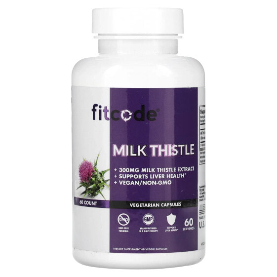 Витамины для здоровья печени FITCODE Милк Тистл 300 мг, 60 капсул