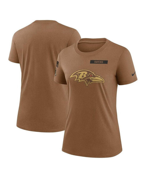 Women's Brown Baltimore Ravens 2023 Salute to Service Legend Performance T-shirt