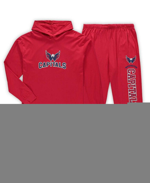 Men's Red Washington Capitals Big and Tall Pullover Hoodie and Joggers Sleep Set