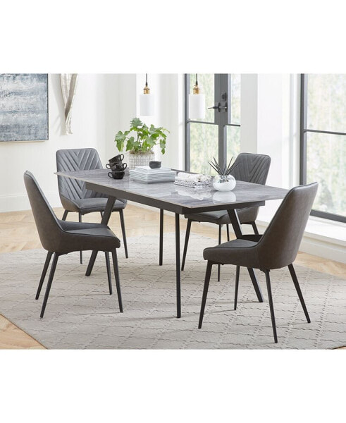 Lucia 5pc Dining Set (Rectangular Table + 4 Side Chairs)