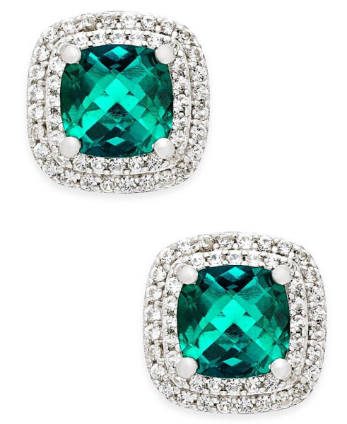 Серьги Macy's Emerald and Sapphire Stud
