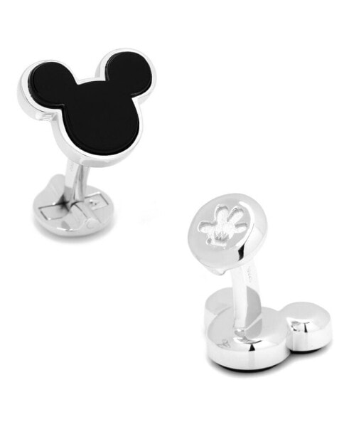 Sterling and Onyx Mickey Mouse Cufflinks