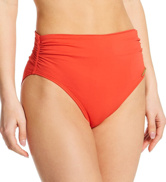 Vince Camuto 296041 Riviera Convertible High-Waist Bikini Bottom Red Sunset MD