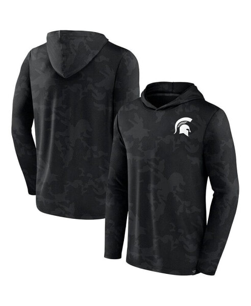 Men's Black Michigan State Spartans Camo Hoodie Long Sleeve T-shirt