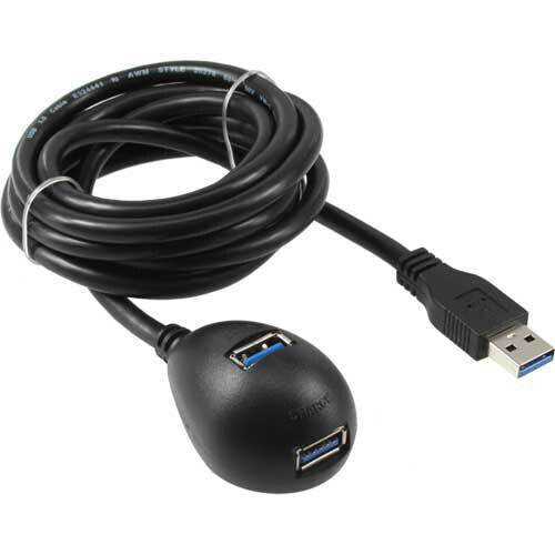 InLine USB 3.2 Gen.1 Cable USB Type A M / A F + Power - with Stand - black - 2m
