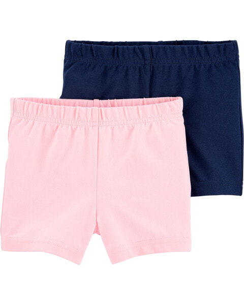 Baby 2-Pack Pink/Navy Bike Shorts 3M