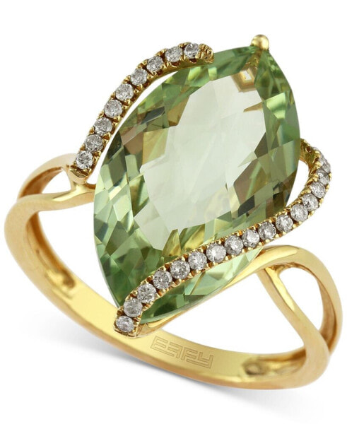 Sunset by EFFY® Marquise-Cut Lemon Quartz (6-7/8 ct. t.w.) and Diamond (1/8 ct. t.w.) Wrap Ring in 14k Gold (Also in Blue Topaz, Smokey Quartz, & Green Quartz)