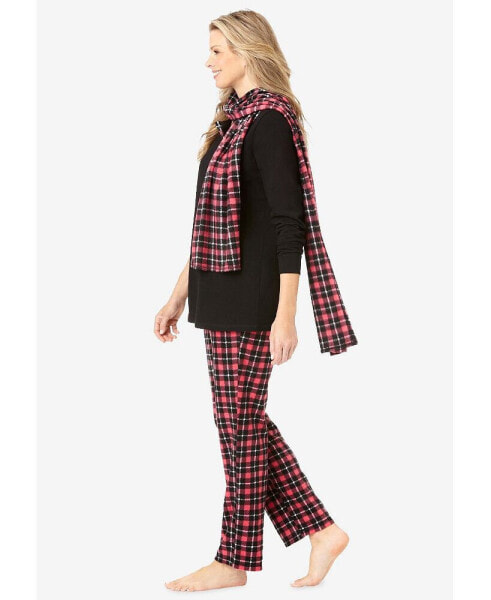 Plus Size Pajama Set With Coordinating Scarf