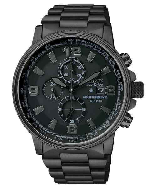 Часы Citizen Nighthawk Eco Drive Black Ion Plated Steel Watch