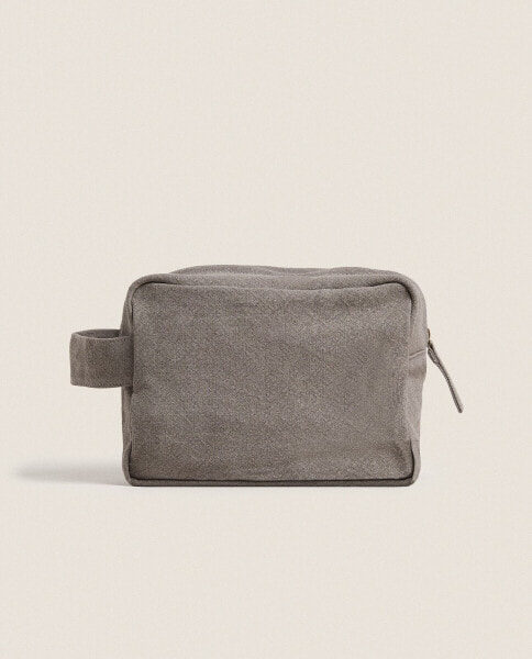 Linen toiletry bag