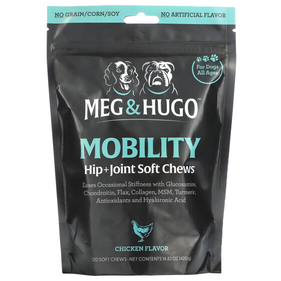 Mobility, Hip + Joint Soft Chews, For Dogs All Ages, Chicken, 120 Soft Chews, 14.82 (420 g)