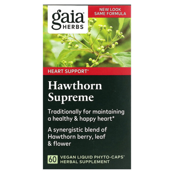 Биодобавка Gaia Herbs Hawthorn Supreme, 60 веганских капсул