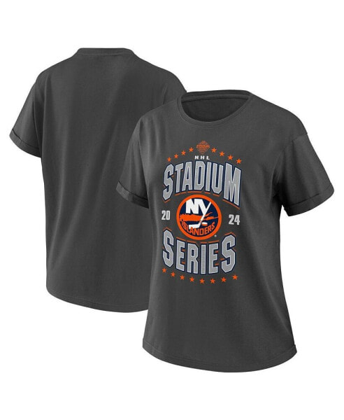 Women's Charcoal New York Islanders 2024 NHL Stadium Series Boyfriend T-shirt
