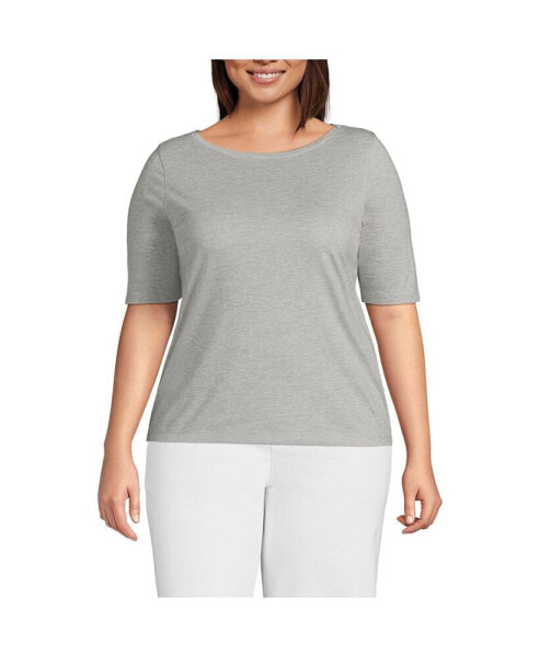 Plus Size Supima Boatneck Top