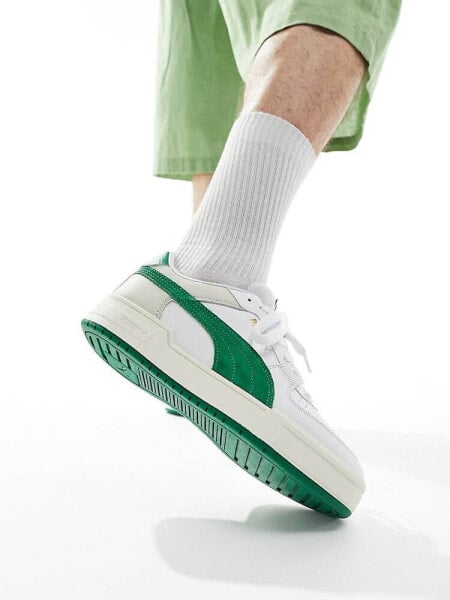 Puma CA Pro suede trainers in white and green