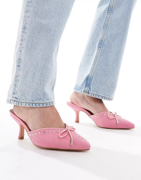 RAID Mimi kitten heel mules in pink