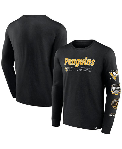 Men's Pittsburgh Penguins Strike the Goal Long Sleeve T-Shirt