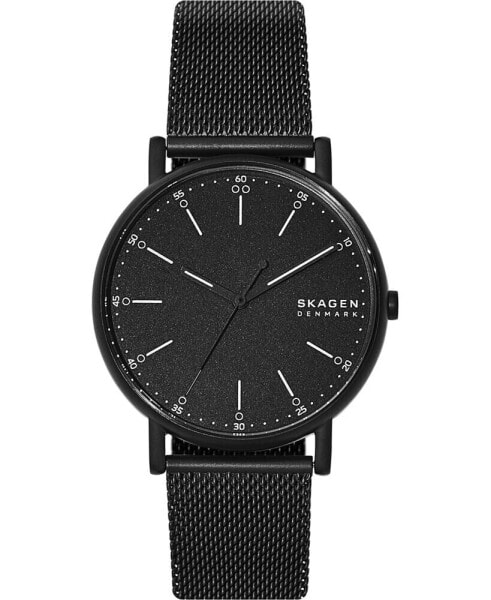 Men's Signatur Black Stainless Steel Mesh Bracelet Watch 40mm