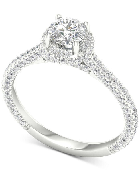 IGI Certified Diamond Halo Engagement Ring (1-1/3 ct. t.w.) in Platinum