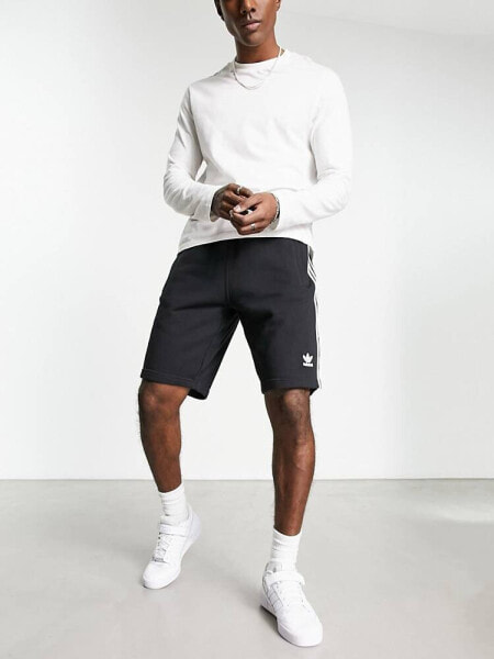 adidas Originals Essentials three stripe shorts in black