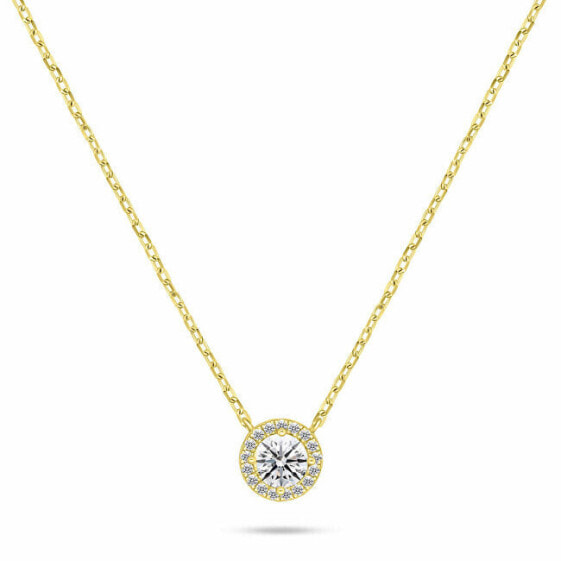 Sparkling Gold Plated Cubic Zirconia Necklace NCL136Y