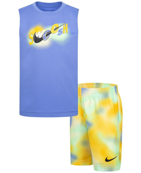 Little Boys Hazy Rays Tank Top & Printed Mesh Shorts, 2 Piece Set