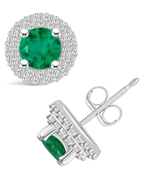 Серьги Macy's Emerald Halo