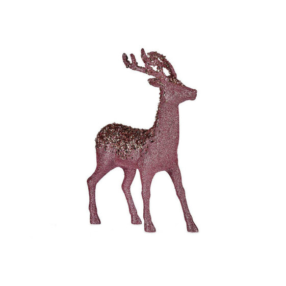 Декор Средний Северный олень Розовый Позолоченный Пластик (15 x 45 x 30 cm)