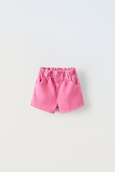 Paperbag twill bermuda shorts