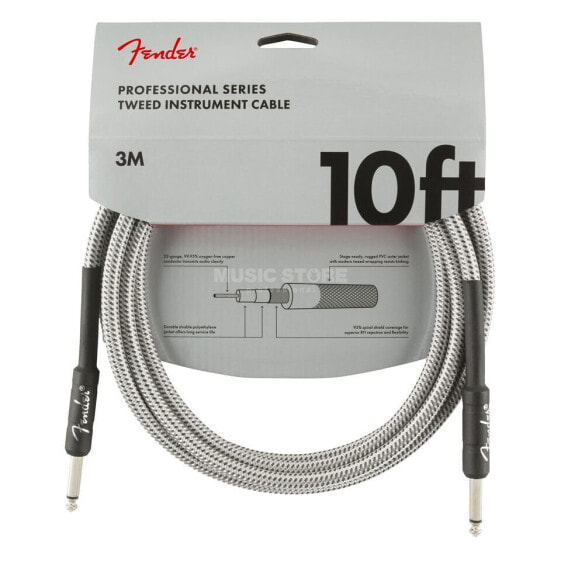 Fender Professional Series Instrument Cable 3m (White Tweed)