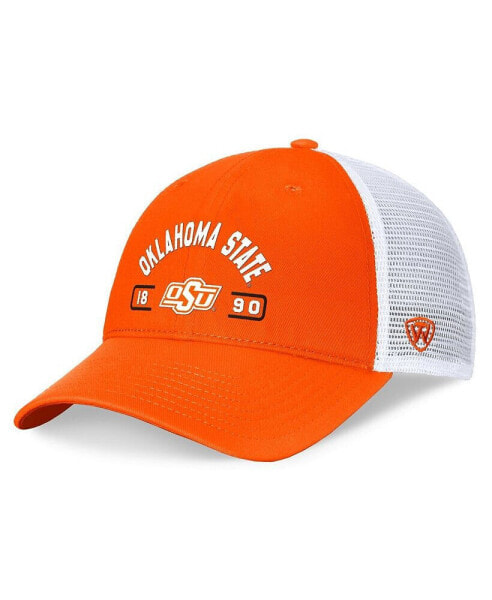 Men's Orange/White Oklahoma State Cowboys Free Kick Trucker Adjustable Hat