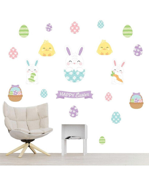 Spring Easter Bunny Peel & Stick Nursery & Home Vinyl Stickers Wall Decals 20 Ct