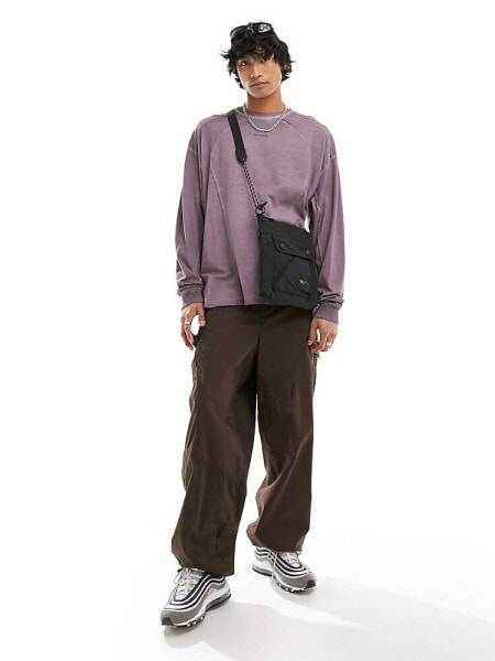 COLLUSION patchwork baggy trousers in brown