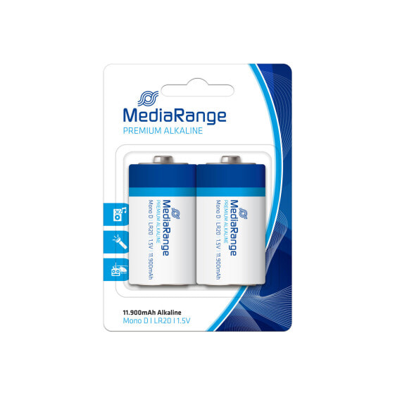 Аккумуляторы Mediarange MRBAT109 - D Alkaline - 1.5V - 2 шт. - 11900 mAh