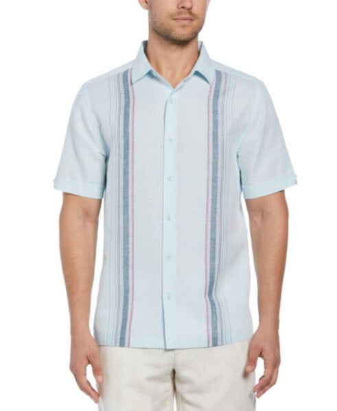 Men's Regular-Fit Multicolor Panel Linen Shirt