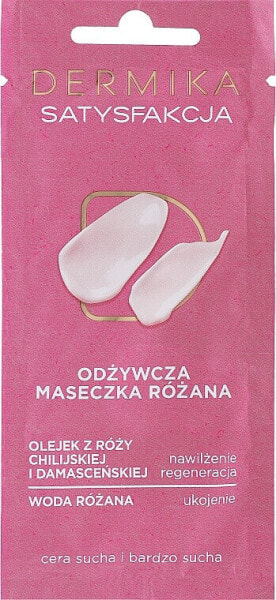 Nährende Gesichtsmaske für trockene und sehr trockene Haut mit Rosenwasser